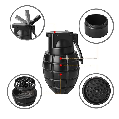 Cyt1tone Wasserpfeife mit Raucherpfeife & Schleifer, Herb Grinder +Tragbar Bong, Schwarz