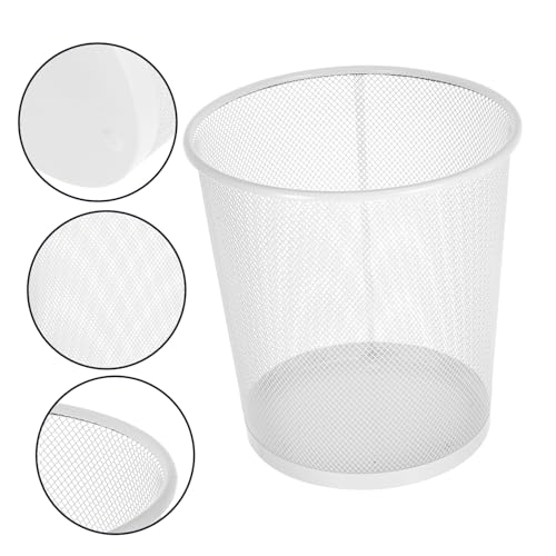 Caneca de basura rectangular de hierro blanca miniatura 4