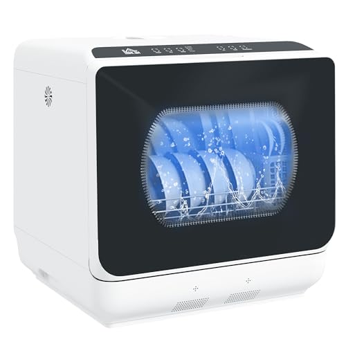 HOMCOM Mini lave-vaisselle 4 couverts,...