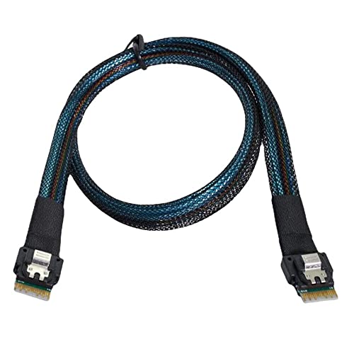 Câble Slimline SAS SFF-8654 4i 38P de 1m noir pour corriger les pertes de signal