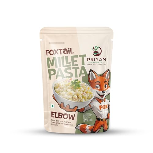 Image of PRIYAM ORGANICS Foxtail Millet Multigrain Macaroni Pasta with Seasoning Mix | Ultimate Multigrain Nutritious Pasta Blend | 192 g