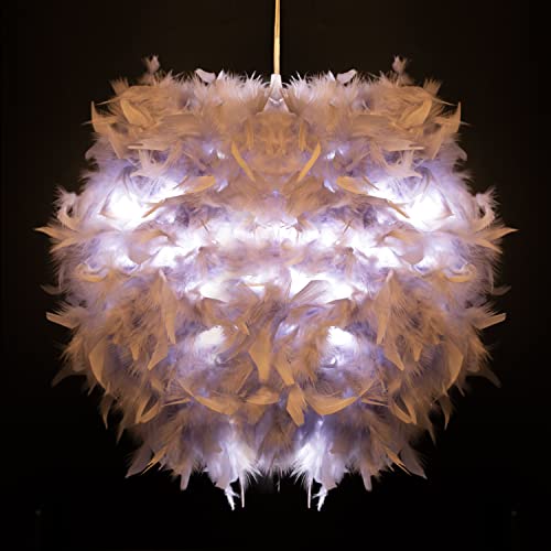 WOTTES Lampade a Sospensione Scandinavo con Piume