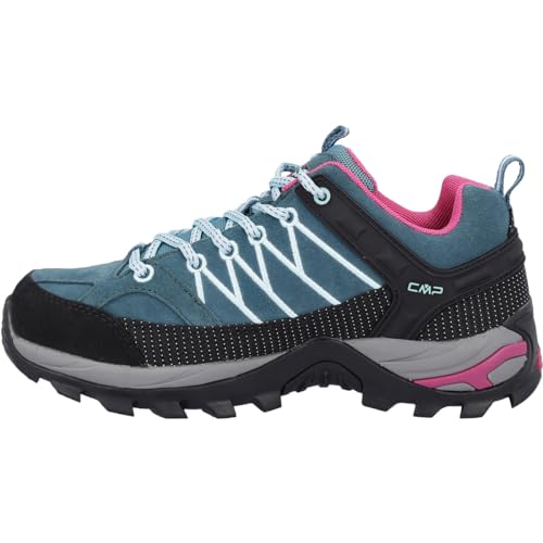 CMP Rigel Low Wmn Trekking Shoes Wp Damen Wanderschuhe, Dunkelblau Hellblau Deep Lake Acqua, 39 EU