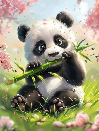 Peinture diamant adulte panda 5D avec kit complet de broderie 40x50cm