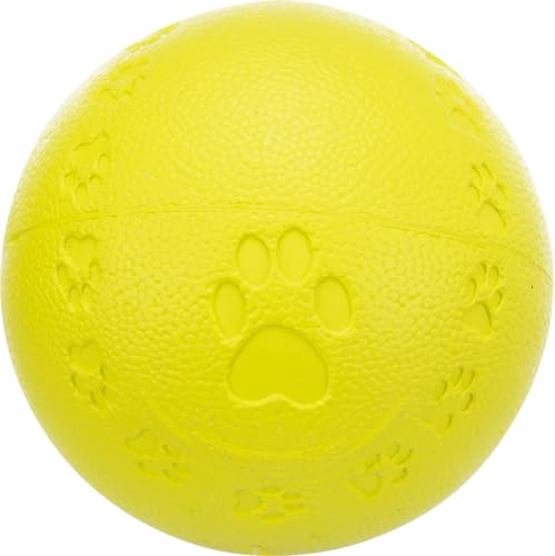 TRIXIE Ball - robustes Hundespielzeug aus Gummi zum Apportieren - ø 7 cm, Hundeball mit Sound - Lime - 34862