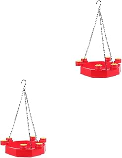 Yardwe 2pcs hummingbird feeder plastic trays trays outdoor deck bird feeder plate garden hanging tray birds feeding trays wire bird feeder hanging birds feeder decorative bird feeder