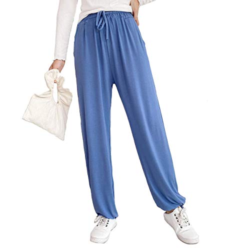 GaoF Modal Beam Feet Anti-Moskito-Hose Damen-Hose mit weitem Bein Sommer Dünne Sport- und Freizeit-Eisseidenblüten Cover