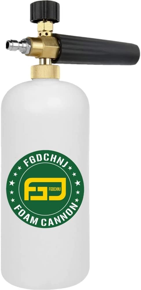 FGDCHNJ Pressure Washer Foam Cannon with 1/4” Quick Connector, 1 Liter Bottle, Car Wash Foam Gun