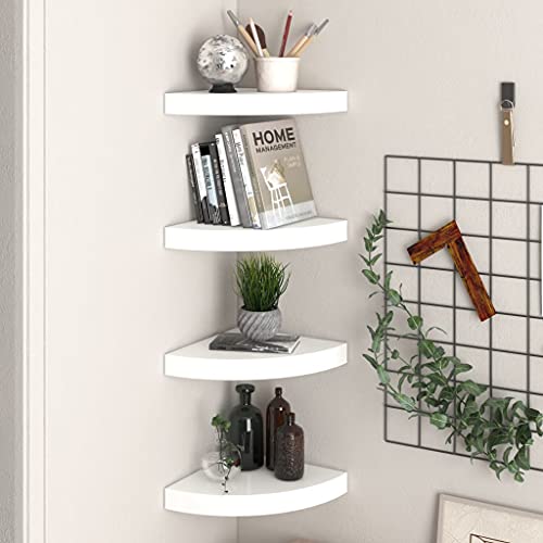 Étagères d'angle flottantes modernes laquées pour un intérieur chic