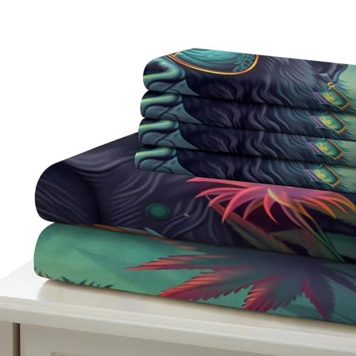 Housse de couette gorille microfibre de luxe parure de lit 3D ultra douce 200x200