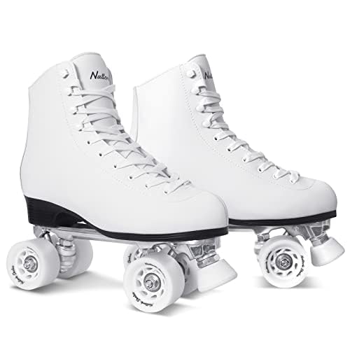 Nattork Patins à glace réglables pour garçons et filles, adultes, rembourrage doux et support de cheville renforcé, patins de hockey sur glace pour débutants