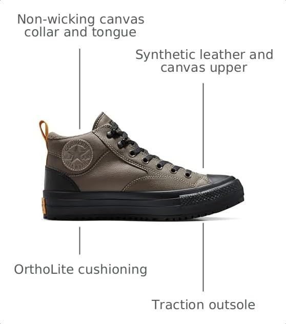 Image of Converse Unisex Adult Chuck Taylor All Star Malden Street Boot, Truffle /Harvest Moon /Black, 7 Womens /5 Mens