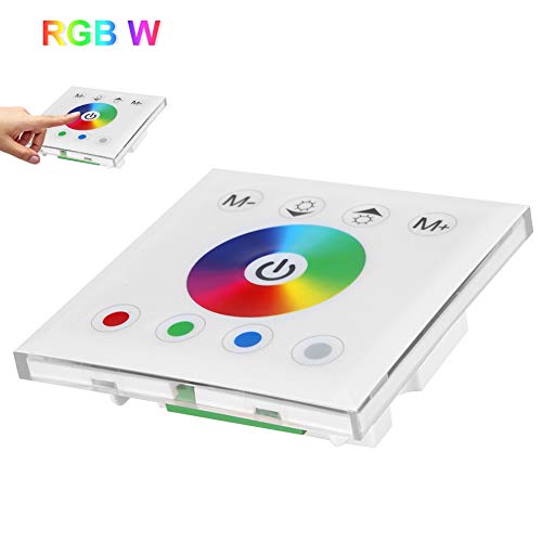 RGB Touch Panel Wall Mounted Touch Panel Led Strip Controller And Remote with DC 12 24V for RGB/RGBW/RGB+CCT Color Changing LED Strip Light(white) - Image 2
