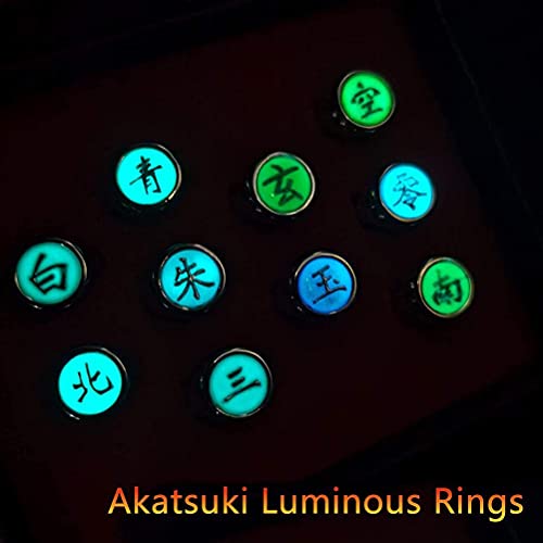 Hspemo Set di 10 anelli Naruto con scatola di