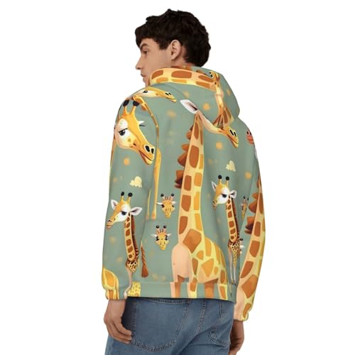 Sweatshirt zippé girafe homme en polyester doux de taille S à 3XL