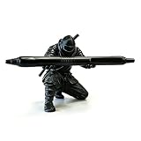 Pjsrsdaee 3D Printed Ninja Pen Holder - Cool Ninja Figurine Pen Stand, Decorative Desk Organizer for Office & Home (black)