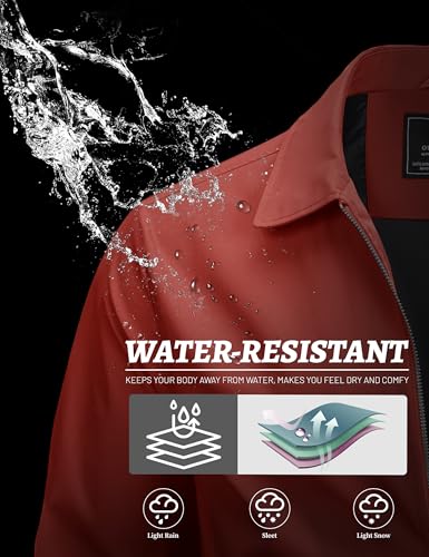 Image of MAGCOMSEN Men's Lightweight Jackets Full Zip Up Light Coat Laydown Collar Jacket Casual Windbreaker Jacket with Zip Pockets