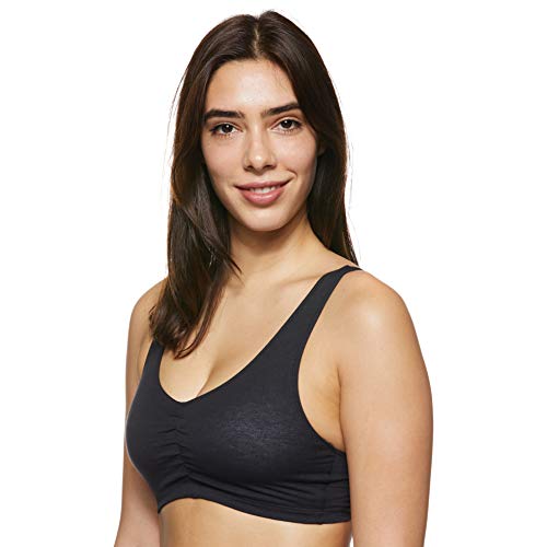 Hanes Women's Stretch Cotton Low Imact Sports Bras - 2 Pack, White/Black, Large #TOP2