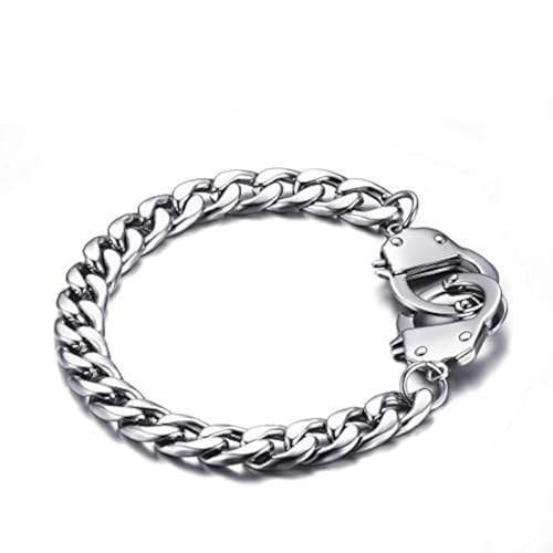 Jakob Miller Handcuff Stainless Steel Curb Chain Link Bracelet Partners in Crime Best Friends Bracelets Friendship BFF Bangle for Women Men for Christmas