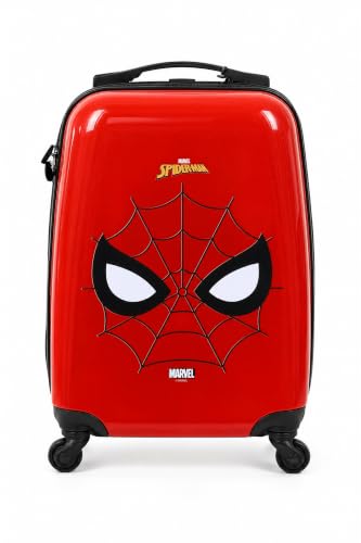 Marvel Spider-Man 16 Kids Hard Shell Trolley Luggage Suitcase with 360 Spinner Wheels Red ABS + PC UV Print