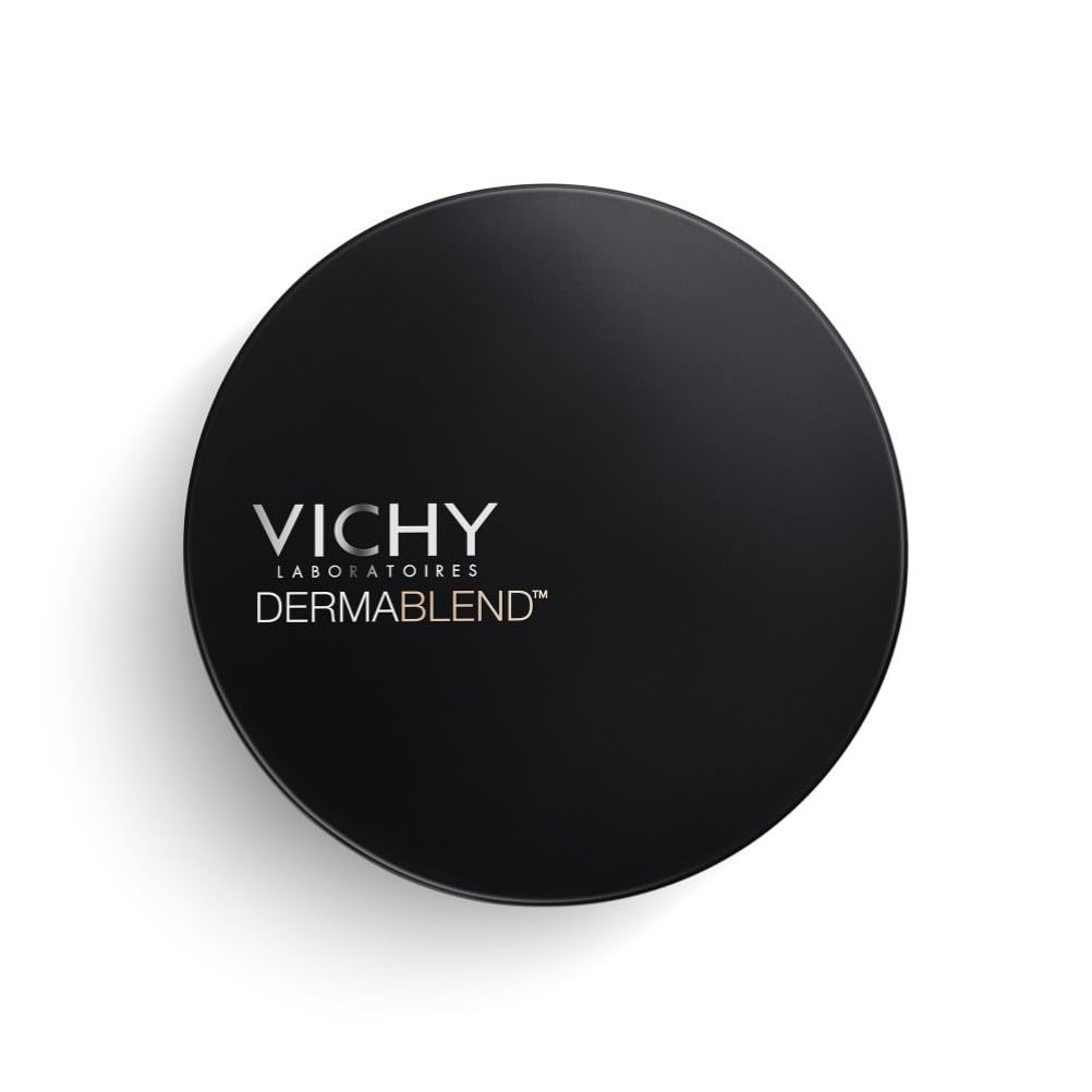 Vichy, Dermablend Covermatte, Fond de Teint Poudre Compacte, Anti-Imperfections, Longue Tenue 12H, Haute Couvrance, SPF 25, Adapté aux Peaux Sensibles, Teint : Gold 45, 9,5 g