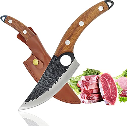 SLENGHOME Slagermes, steak uitbenen messen voor vlees met schede en filet vlees Cleaver messen kalkoen snijmes Chef Mes Brisket Mes voor Thuis, Camping, BBQ, slagermessen voor Man