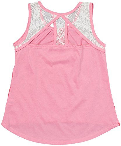 Image of ToBeInStyle Girl's Adorable Flower Print Tank Top w /Back Lace Design