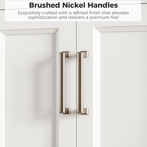 LIKIMIO 59\" Bathroom Vanity with Sink, Freestanding Bathroom Vanity with 4 Soft-Close Doors & 2 Drawers, Integrated Double SMC Sink, Transitional Bathroom Vanity, Assembly Required, White