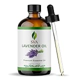 SVA Lavender Essential Oil – 4 Fl Oz – 100% Natural Lavender Oil - for Diffuser, Hair Care, Face, Skin Care, Aromatherapy, Scalp and Body Massage, Soap and Candle Making – with Dropper