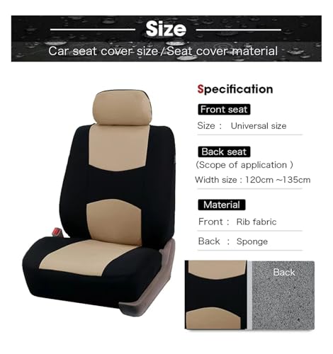 Housse de siege auto universelle rouge pour 5 places - Couvre siege auto confortable