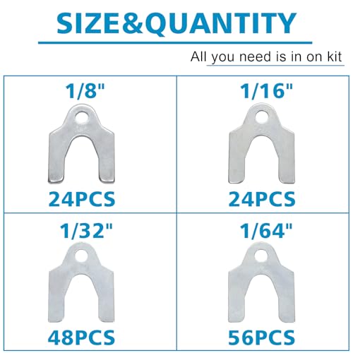 152 Pieces Auto Alignment Body Shims 1/16