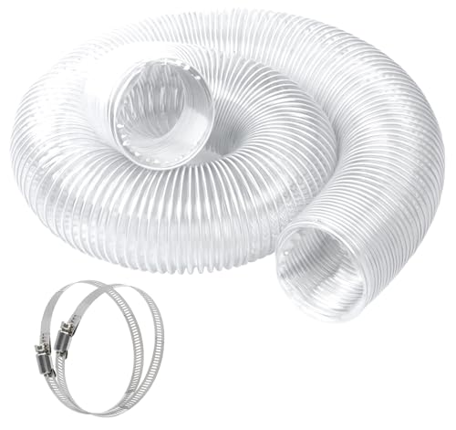 4"x10' Dust Collection Hose, 4 Inch Collector Flexible Tube with 2 1/2" Port Puncture Resistant PVC Dust Fume Collection Hose for Woodworking Welding Extraction Abrasion Resistant Heavy Duty Design