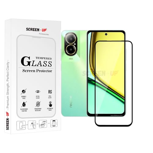 Image of ScreenUp Tempered Glass For REALME C67 4G - Ultra Clear, 9H Scratch Resistant, Full Coverage, Easy Install Screen Protector