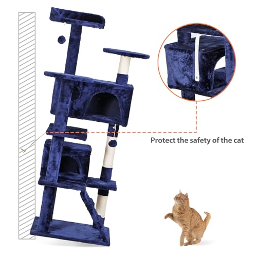 Torre para gatos multi-nivel de 54 pulgadas con rascadores miniatura 4