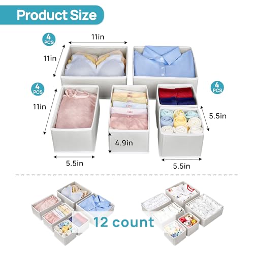 image for Vtopmart 12 Pack Baby Clothes Organizer, Dresser Drawer Organizer for 