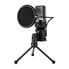 Coverzone Computer RGB Microphone 20-20kHz Professional Podcast Microphone Kit Plug and Play USB Wired Pc Vlog Youtuber Kick Live Broadcast X1R For Laptop