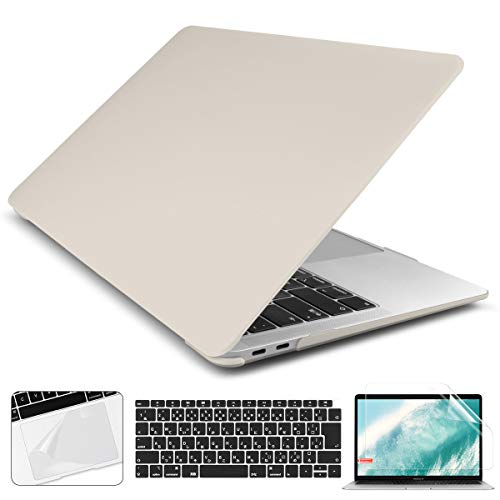 Batianda MacBook Air 13 Retina ケース 2020 2019 2018, 薄型 耐衝撃性 排気口 ハードケース キーボードカバー トラックパッドスキンシール New Macook Air 13.3 インチ Touch ID(A1