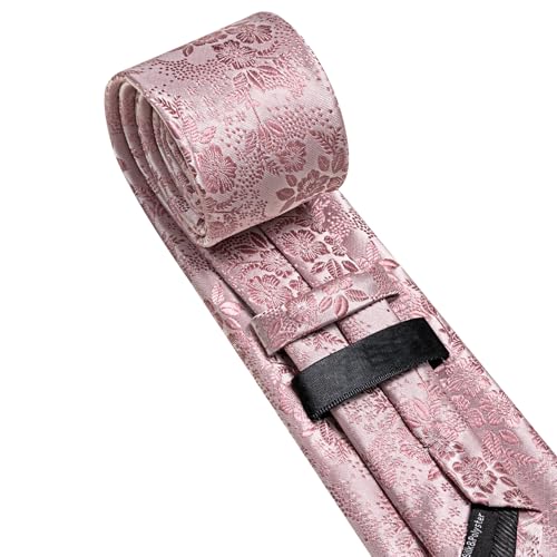 Image of Barry.Wang Men Tie Set Floral Paisley Silk Necktie Pocket Square Cufflinks Formal Wedding Party Business