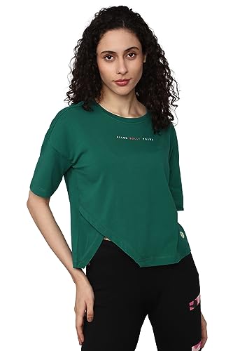 Image of Allen Solly Women's Cotton Solid Regular Fit T-Shirts