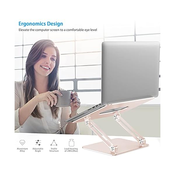 BoYata Laptop ständer: Multi-Angle-Standfuß mit Heat-Vent, Aluminium Einstellbares Notebook ständer kompatibel für… – Bild 3