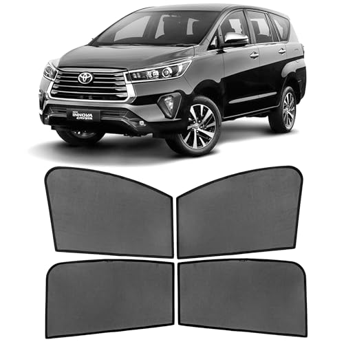 Image of Autostory Custom Fit Black Mesh Car Sunshade for Crysta 2016-2025 | UV & Heat Protection Car Window Curtains | Privacy Car Sun Shade | Breathable Vehicle Specific Side Window Shades