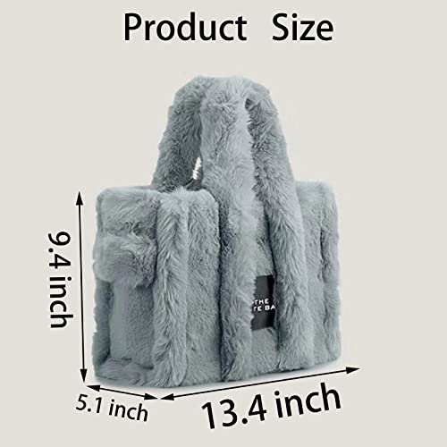 Bolso tote peludo para mujer miniatura 4