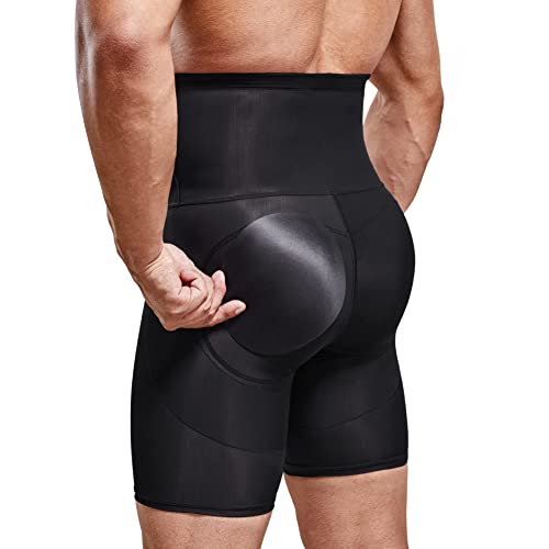Ifkodei Men Tummy Control Shorts Shapewear High Waist Slimming Body Shaper Girdle Compression Underwear Boxer Briefs (Black, L) #TOP4