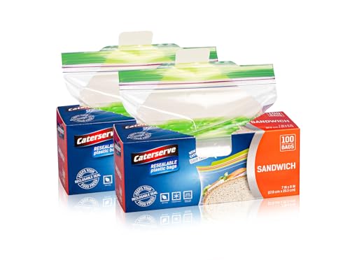 Plastic Sandwich Bags – Zip Food Bags – Transparent Lunch Bags wi...