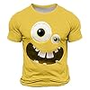 Graphic Print Short Sleeve T Shirt Casual Crew Neck Shirt Summer Comfortable Ideal for Everyday Wear, yellow, 4XL #1