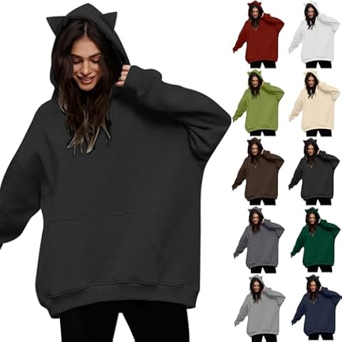 Women's Cat Ears Oversized Hoodie Cover