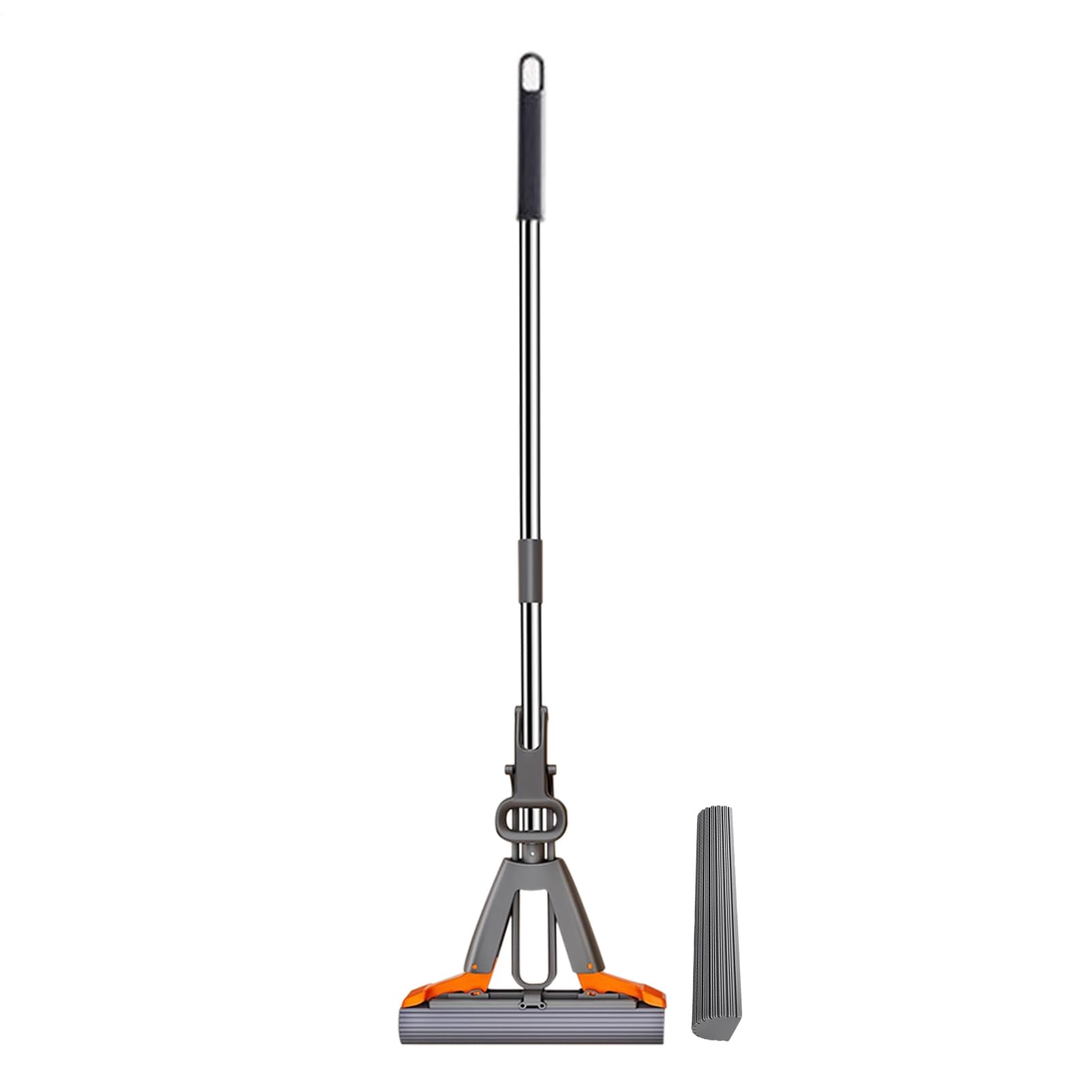 Przenośny mop z gąbką do ściskania, narzędzie do czyszczenia łazienki | głowica mopa 30 cm z chłonną gąbką, uchwyt z wygodnym uchwytem, środek do czyszczenia podłóg domowych łatwa funkcja zwijania