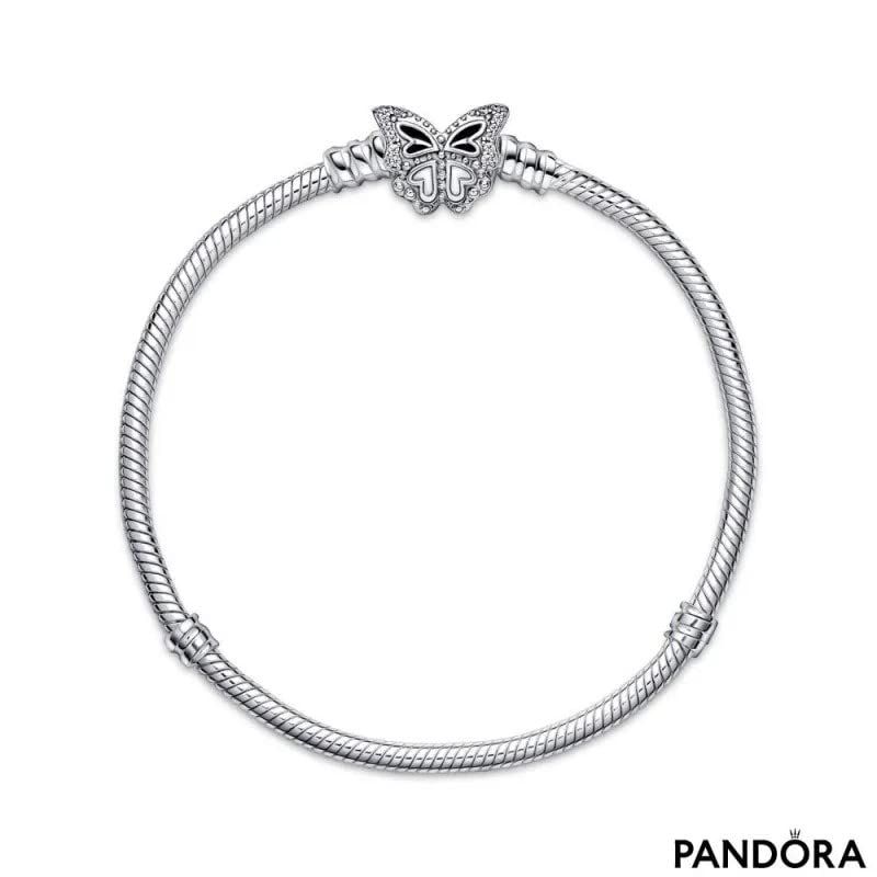 Pandora Moments Butterfly Clasp Snake Chain Bracelet - Compatible Moments Charms - Gift for Her - Sterling Silver with Cubic Zirconia - With Gift Box4