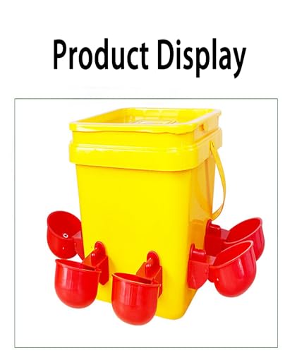 Image of 8 Pcs Poultry Farm Equipment, Poultry Water Cup, Chicken Feeder and Drinker Chicken Feeder Cup Poultry Farm Equipment Chicken Drinking Cup on Barrel Chicken Feeder and Drinker Auto Refill Water