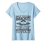 Photo Gallery donna paracadutismo skydiving paracadutista regalo maglietta con collo a v Photo Gallery donna paracadutismo skydiving paracadutista regalo maglietta con collo a v